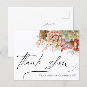 Carte postale Merci Watercolor Cactus