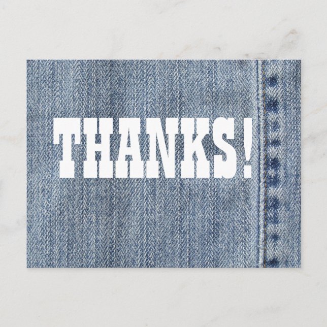 Carte Postale Mercis de denim (Devant)