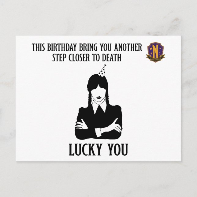 Carte Postale Mercredi - Anniversaire Drôle - Lucky You (Devant)