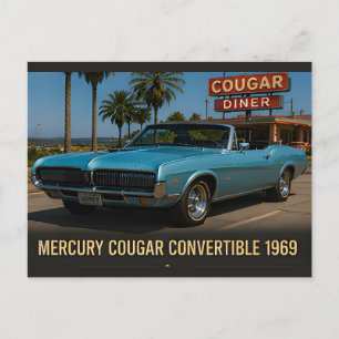 Carte Postale Mercury Cougar Cabriolet 1969