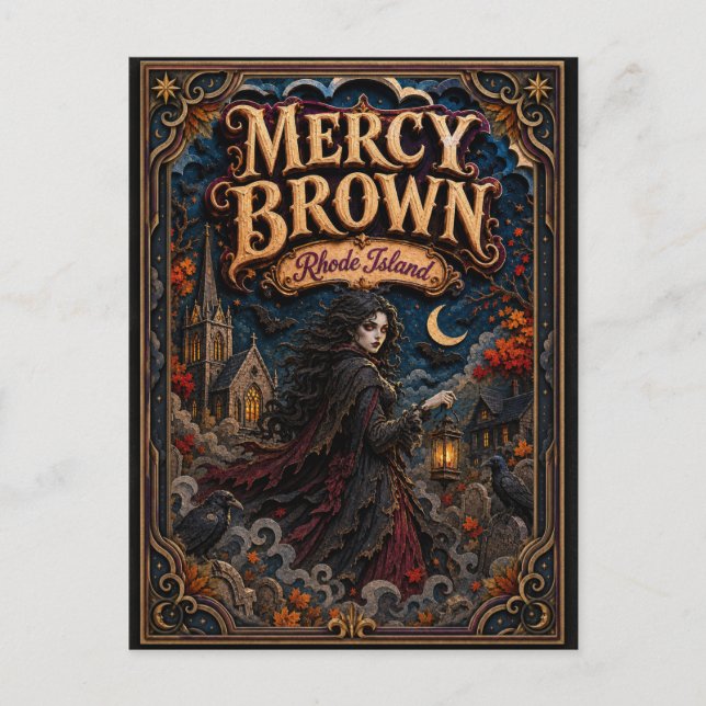 Carte Postale Mercy Brown, Vampire Rhode Island Légendes Popcut (Devant)