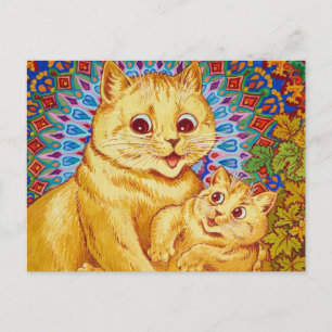 Carte Postale Mère avec chaton par Louis Wain