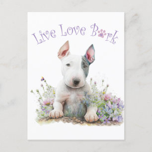 Carte Postale Mère de Bull Terrier Floral