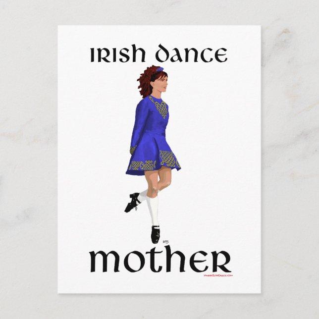 Carte Postale Mère de danse step Irlandaise - chaussure dure ble (Devant)