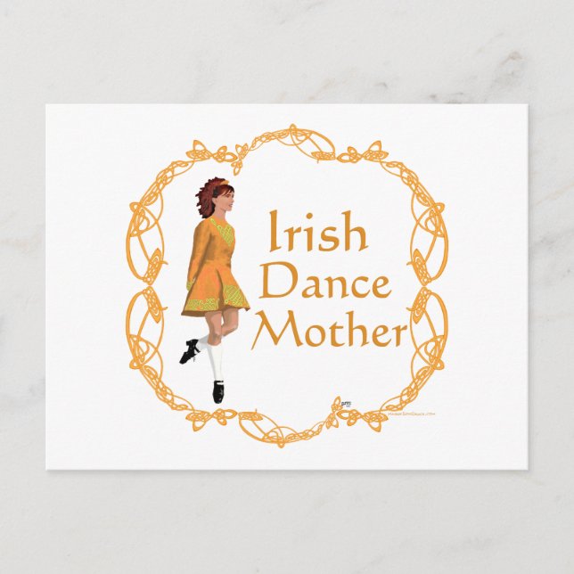 Carte Postale Mère de danse step Irlandaise - Or (Devant)