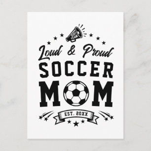 Carte Postale Mère de footballeuse fière et bruyante