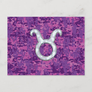 Carte Postale Mère de Pearl Taurus Zodiac Connexion Camo numériq