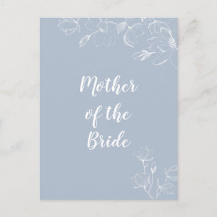 Carte Postale MÈRE DU MARIÉ Magnolias Bleu Poussiéreux et Blancs