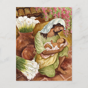 CARTE POSTALE MÈRE & ENFANT AVEC LITS CALA - MULTI