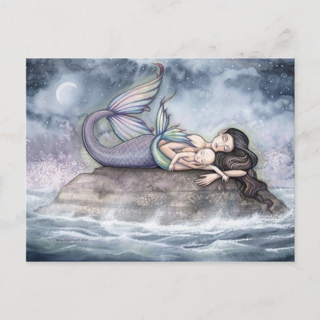 Carte postale Mère et bébé sirène (Devant)