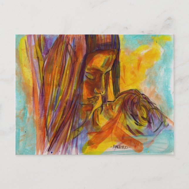 Carte Postale mère et enfant (Devant)