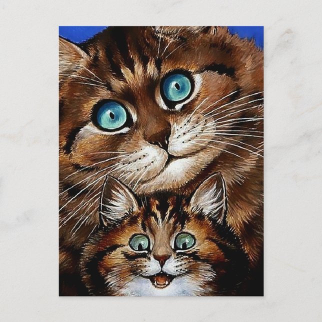 Carte Postale « Mère et enfant » par Louis Wain (Devant)