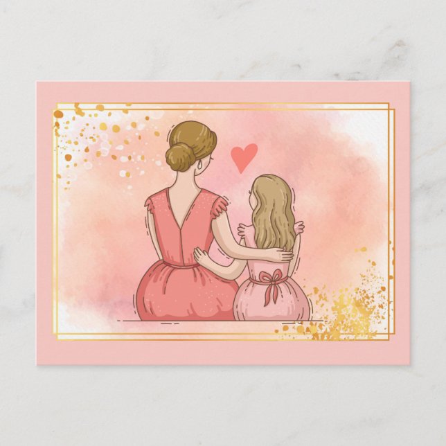 Carte postale Mère Et Fille (Devant)