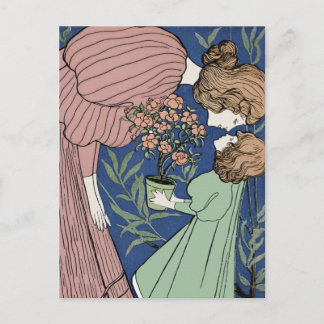 Carte Postale Mère et fille - Art Nouveau