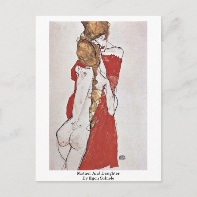 Carte Postale Mère Et Fille Par Egon Schiele (Devant)