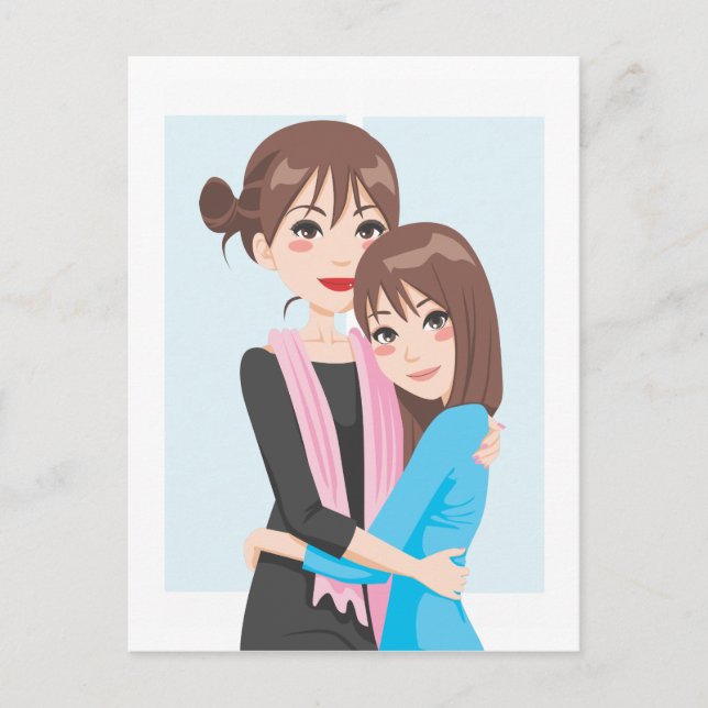 Carte Postale Mère fille amour (Devant)