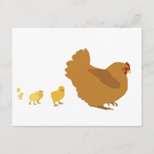 Carte Postale Mère Hen et poules