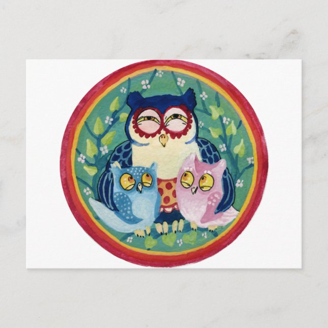 Carte Postale Mère hibou (Devant)