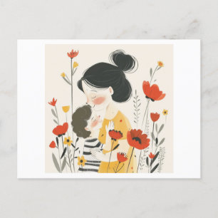 Carte Postale Mère serrant son fils