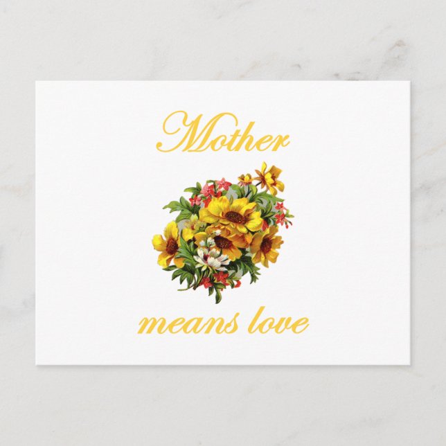 Carte Postale Mère Signifie Amour (Devant)