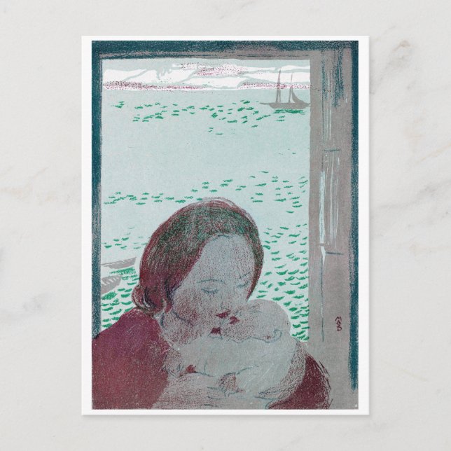 Carte Postale Mère tenant bébé, Maurice Denis (Devant)