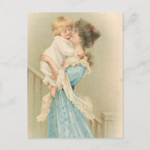 Carte Postale Mère vintage tenant un enfant