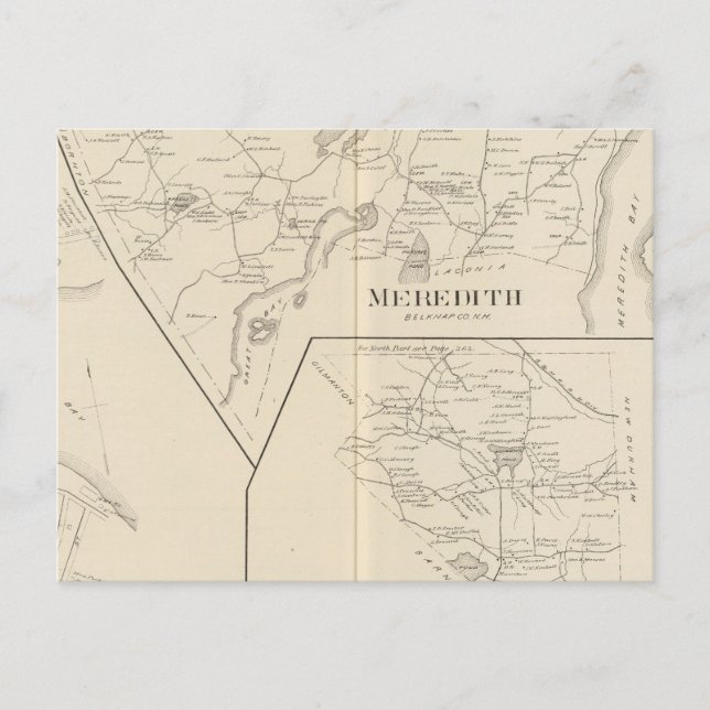 Carte Postale Meredith, Meredith Village (Devant)