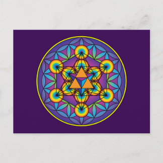 Carte Postale Merkaba du Cube de Metatron sur Flower of Life