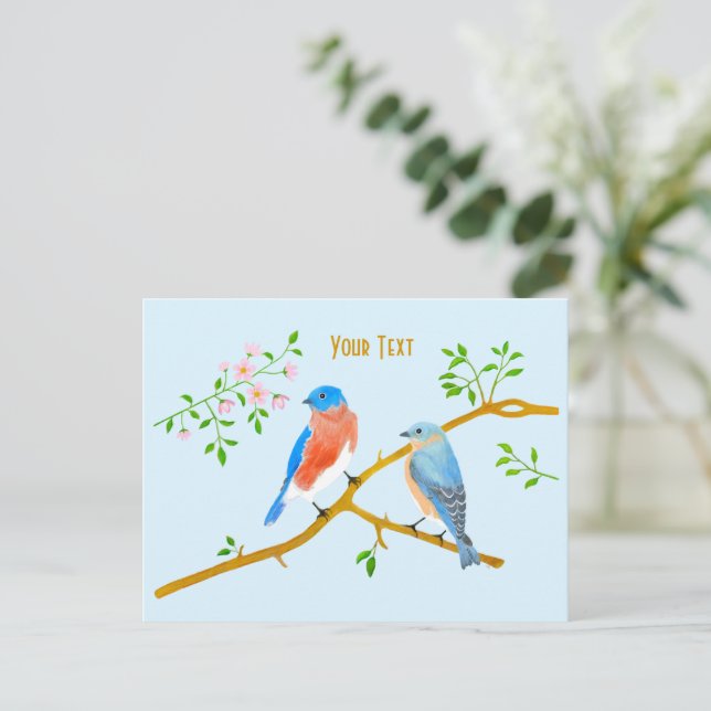 Carte Postale Merlesbleus Bleu clair (Debout devant)