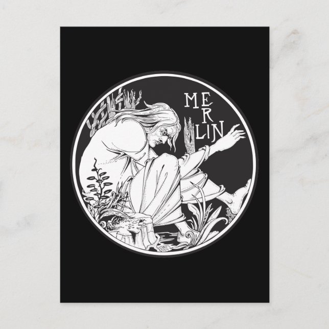 Carte Postale Merlin Aubrey Beardsley (Devant)