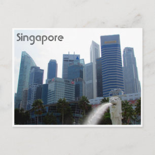 Carte Postale merlion-ville de singapour