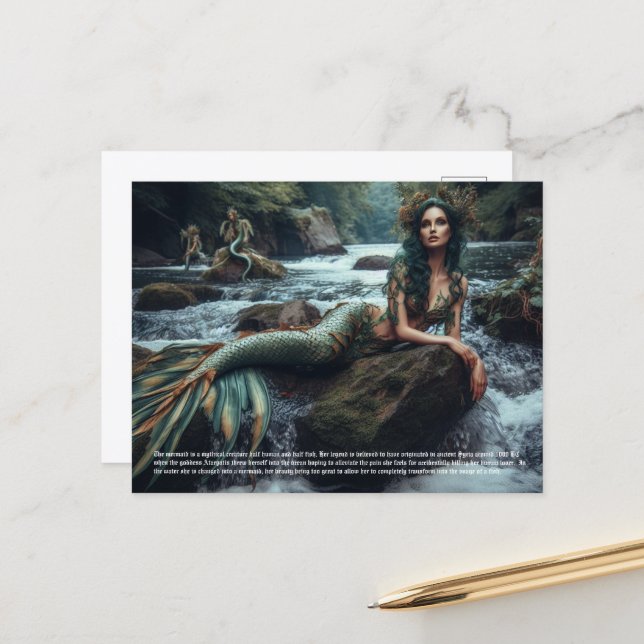 Carte Postale Mermaid (Devant/Arrière en situation)