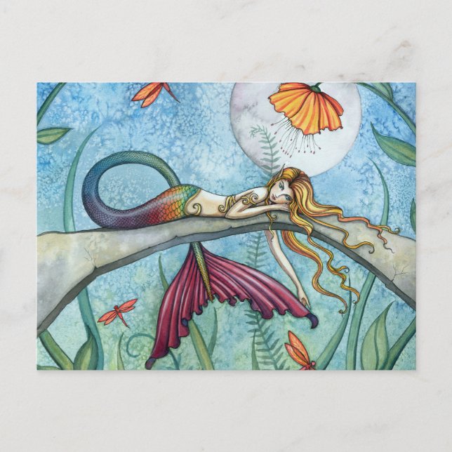 Carte Postale Mermaid Art au bord de l'étang (Devant)