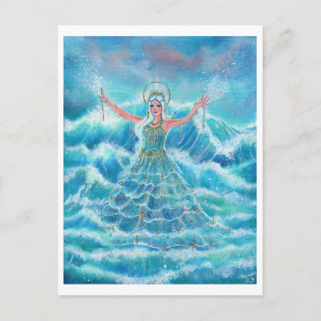 Carte Postale Mermaid art nymphe marine par Renee Lavoie (Devant)