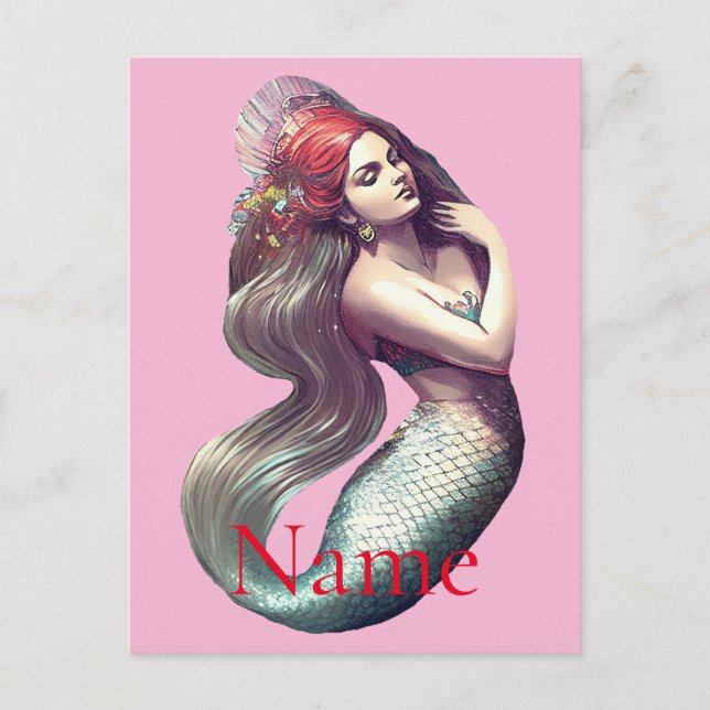 Carte Postale Mermaid Beauté de Redhead Thunder_Cove (Devant)