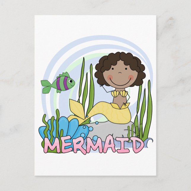 Carte Postale Mermaid - Chemises et cadeaux afro-américains (Devant)