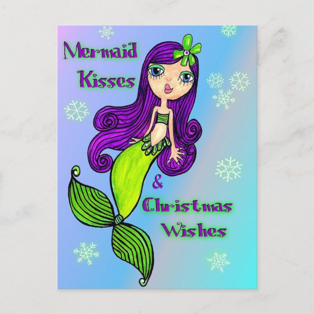 Carte postale Mermaid Christmas (Devant)