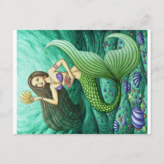 Carte Postale Mermaid, collectionneur de coquillages