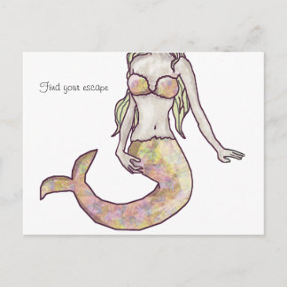 Carte Postale mermaid escape postcard