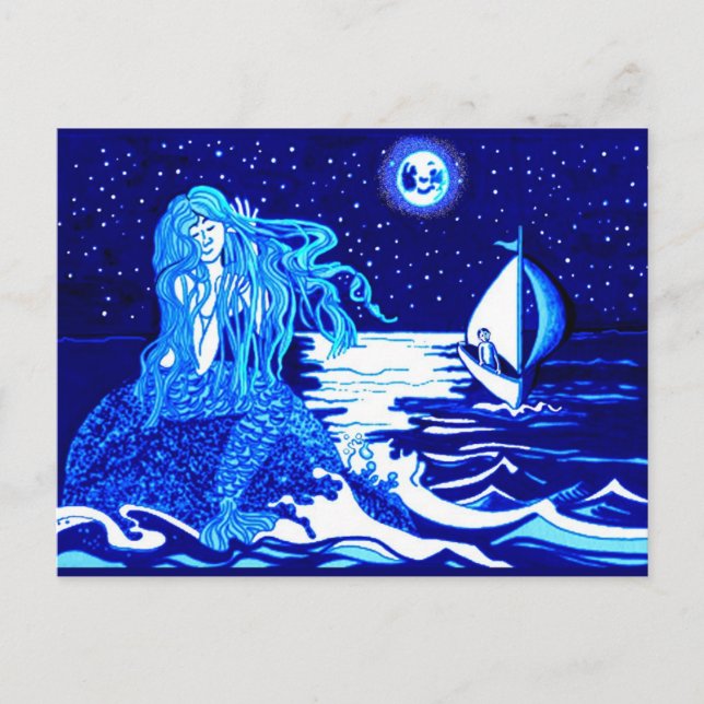 Carte Postale Mermaid et marin (Devant)