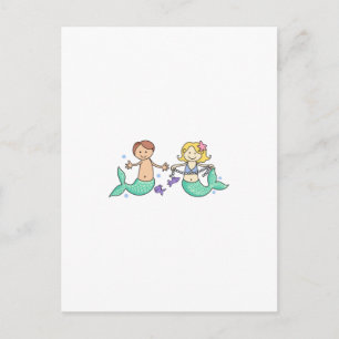 CARTE POSTALE MERMAID ET MERBOY