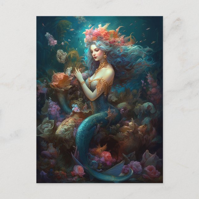 Carte postale Mermaid Imaginaire Art (Devant)