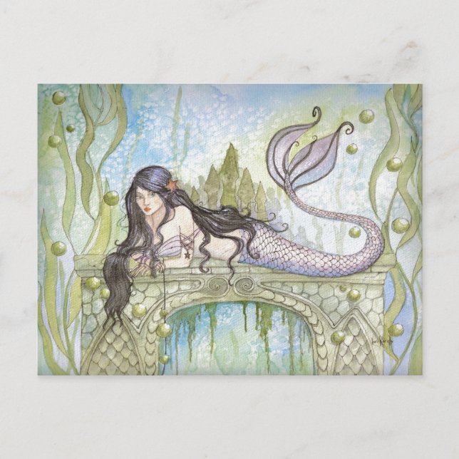 CARTE POSTALE MERMAID NOIR (Devant)