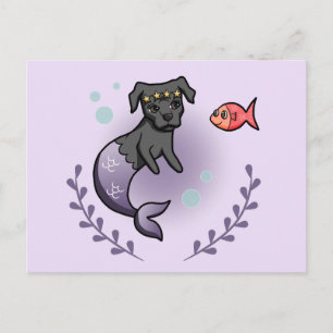 Carte Postale Mermaid Princess Chien Lavande