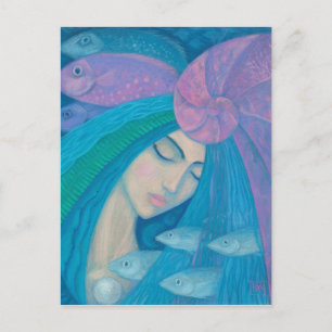 Carte Postale Mermaid Princess, Imaginaire d'eau Peinture surréa