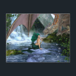 Carte Postale Mermaid rencontre la cascade de l'Imaginaire du Dr<br><div class="desc">Cette conception peut être personnalisée en choisissant l'option personnaliser supplémentaire pour ajouter du texte. Contactez-moi à l'adresse colorflowcreations@gmail.com si vous souhaitez que ce design soit disponible sur un autre produit. Achetez ma peinture acrylique abstraite originale à vendre à www.etsy.com/shop/colorflowart. Voir d'autres de mes créations ou suivez-moi à www.facebook.com/colorflowcreations, www.instagram.com/colorflowcreations, www.twitter.com/colorflowart...</div>