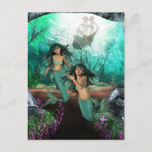 Carte postale Mermaid Twins