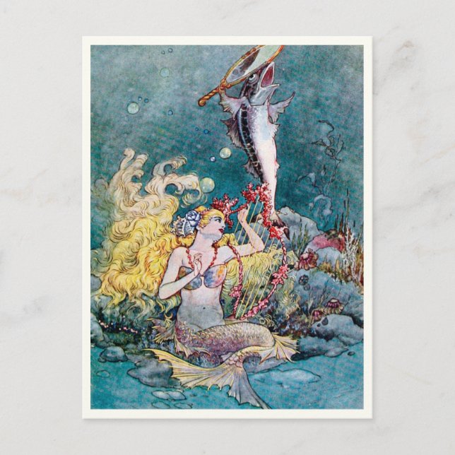 Carte Postale Mermaid vintage de Charles Folkard (Devant)