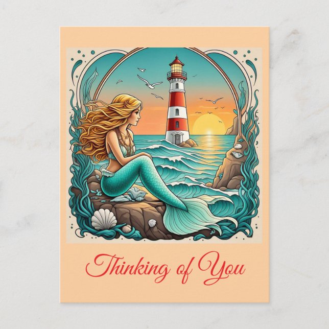 CARTE POSTALE " MERMAID'S SUNSET SERENADE " (Devant)