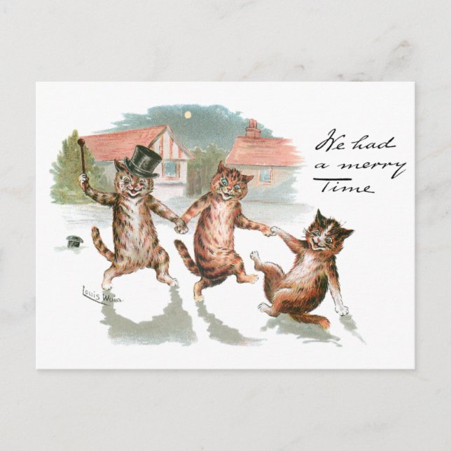 Carte Postale Merry Cats par Louis Wain (Devant)